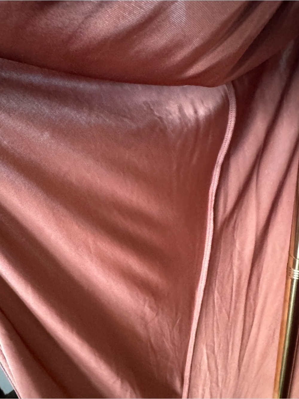 Rick Owens One-Shoulder Ruched Satin Gown in Dark Brown and Rust - Picture 6 of 8